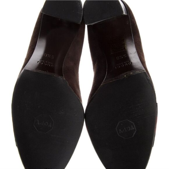 Authentic GUCCI Web Accent Suede Pumps - Picture 5 of 5